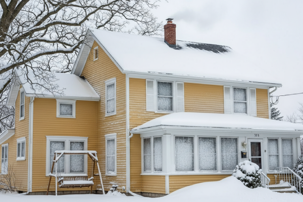 Snowy midwestern home